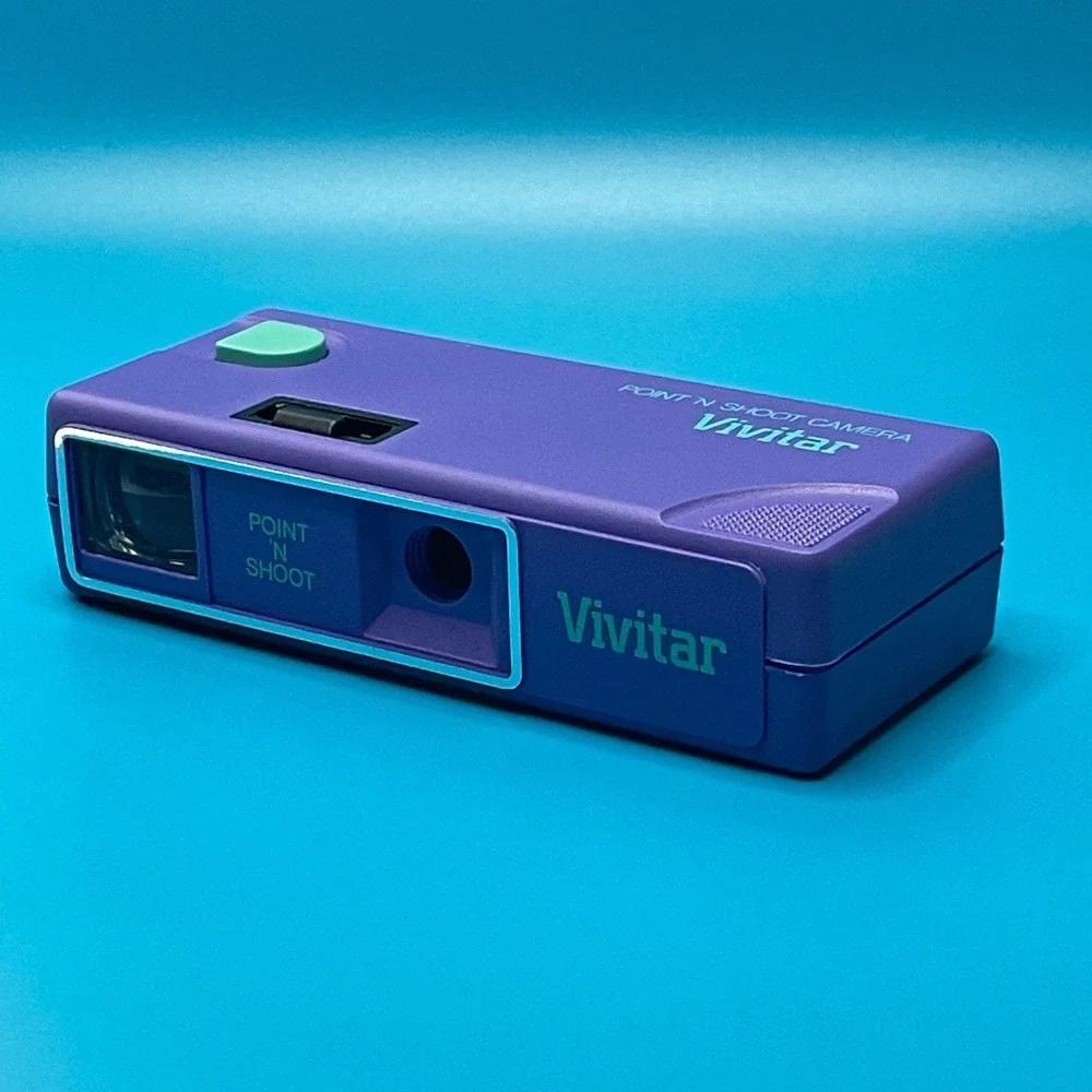 Vivitar Point N Shoot‎ Camera 35mm Film Purple Teal Vintage Retro Lo-Fi Y2K